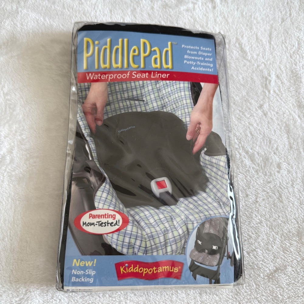 Vintage 2007 Kiddopotamus PiddlePad Waterproof Car Seat Liner Black‎ New NOS